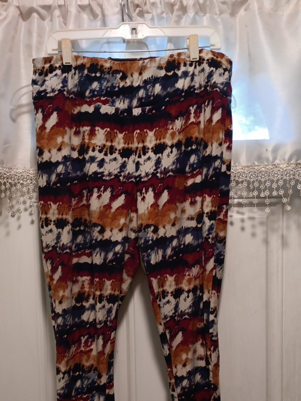 Womens Tie-Dye Stripe Stretch Leggings - Multi Color